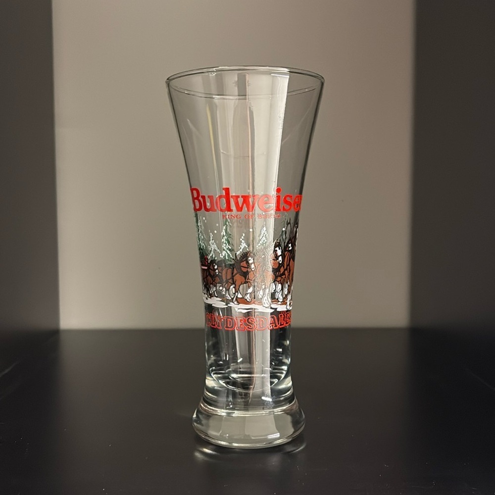 1989 anheuser busch budweiser clydesdale glass